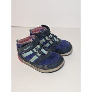 Merrell Girls Bare Steps Hiking Shoes Boots 6 M Toddler Kids Blue Pink Ridge